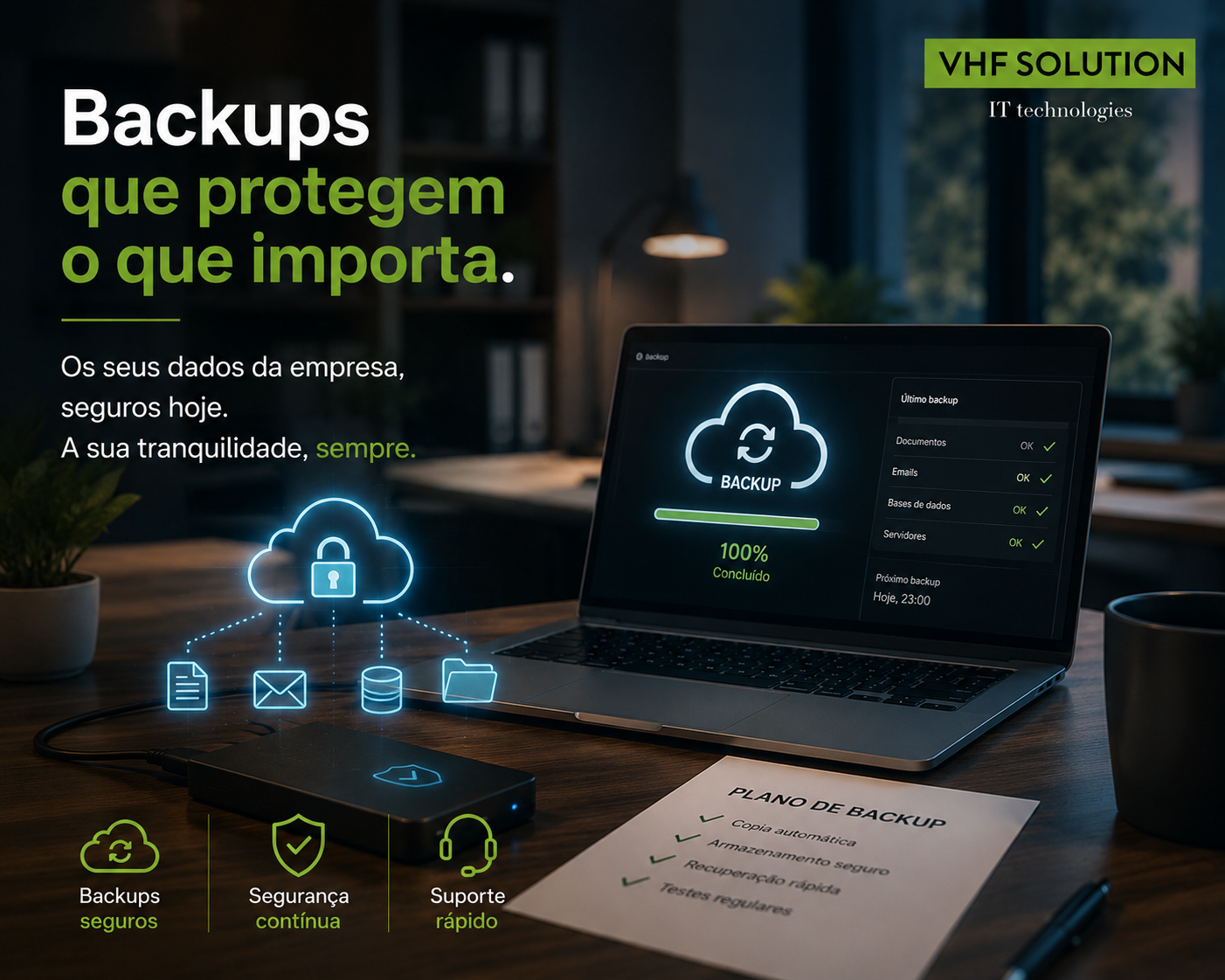 Backup e proteção de dados empresariais para PME